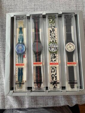 991 Vintage Gents Swatch SET of 4, 700 yrs Switzerland, never worn